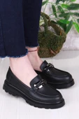 Fort 35827 Siyah Cilt Toka Detaylı Rahat Loafer Kadın Ayakkabı thumbnail 4