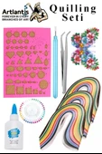 Quilling Seti 1 Paket Quilling Şablonu 10mm 50cm Quilling Kağıdı Cımbız Tutkal Yapıştırıcı Kağıt Kıvırma Kalemi İğne thumbnail 1