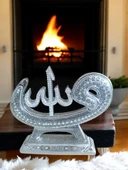 kırılmaz polyester,Allah ve Muhammed(s.a.v) (2 li )yazılı beyaz renk biblo thumbnail 4