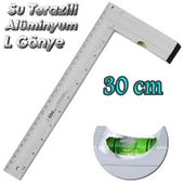 Su Terazili Alüminyum L Gönye Cetvel Kaynak Kaynakçı Marangoz Gönyesi 300 mm - 6