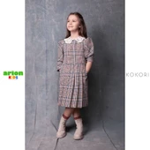 Alisa El İşi Ekose Yaka Elbise thumbnail 2