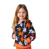 Kız Çocuk Çiçek Desenli Kapüşonlu Sweatshirt - 1
