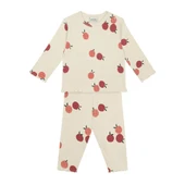 Elma Aşkı Uzun Kollu Taytlı Bebek Set-Bej - 2