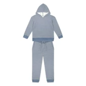 Mavi Dokulu Futter Kapişonlu Eşofman Takımı thumbnail 2