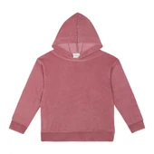 Kadife Kapüşonlu Eşofman Takımı-Pembe - 4