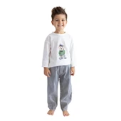 Erkek Bebek & Çocuk Baskılı T-shirt & Jean Pantolon Takım-Yeşil - 1