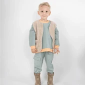 Klasik Peluş Yelek-Bej thumbnail 2