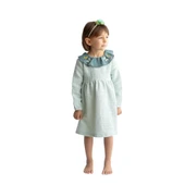 Kız Bebek & Çocuk Yaka Detaylı Elbise-Mint - 1
