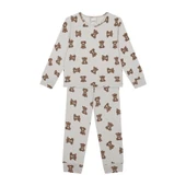 Minik Ayılar Uzun Kollu Pijama Takımı-Bej - 3