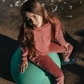 Kadife Kapüşonlu Eşofman Takımı-Pembe - 2