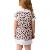 Kız Çocuk Bebe Yaka Leopar Desenli Şifon Elbise - 3