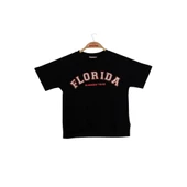 Erkek Çocuk Florida Baskılı T-Shirt-Siyah - 1