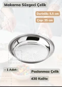 Makarna Süzgeci 35 cm Paslanmaz Çelik Süzgeç İnce - 1