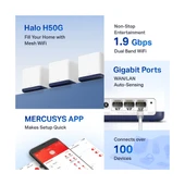 Mercusys Halo H50G(3-pack), AC1900Mbps, Dual-Band, Gigabit Portları, 100'e Kadar Cihaz Bağlanabilir, 550 m²'ye Kadar Kapsama, Akıllı Bağlantı, Mobil Uygulama ile Kolay Kurulum, Wi-Fi 5 Mesh Sistemi thumbnail 3