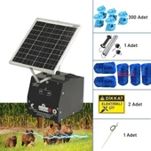 Pars P2518/2500D Güneş Enerjili Ve Akülü Elektrikli Hazır Çit Sistemi Demir İzolatörlü - 1