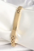 316L Çelik Gold Renk Zincir Künye Model Erkek Bileklik - TJ-EB3716 - 1
