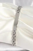 316L Çelik Gümüş Renk Zincir Künye Model Erkek Bileklik - TJ-EB3715 - 1