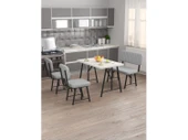 Hayat 70x110 Beyaz Mutfak Masası, Mutfak Masası Takımı, Yemek Masası, 2 Sandalye 1 Bench - Açık Gri - 2