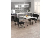 Hayat 70x110 Beyaz Mutfak Masası, Mutfak Masası Takımı, Yemek Masası, 2 Sandalye 1 Bench - Siyah - 2