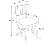 Hayat 70x110 Beyaz Mutfak Masası, Mutfak Masası Takımı, Yemek Masası, 2 Sandalye 1 Bench - Lacivert - 4