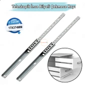 Teleskobik İnce Bilyeli Bilyalı Dolap Çekmece Rayı Sürgüsü Metal En 1.7 cm 17 mm Uzunluk 37.4 cm 374 - 1