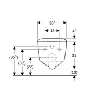 Geberit iCon Square Rimfree Asma Klozet,Kapak Rezervuar Stop Valf Kumanda Paneli Dahil thumbnail 4