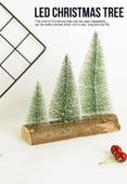 3 Lü Set Nevada Mini Çam Ağaçları Meşe Kütük Üzerinde Yılbaşı Hediyesi  16-12-10  cm - 5