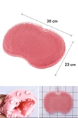 2 Adet Slikon Duş Kesesi Vantuzlu Banyo Pedi El Ayak Vücut Silikon Banyo Duş Lifi - 6
