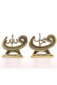 2'li Gold Allah Muhammed Vavlı Lafız Biblo Orta Boy 17cm-014 - 1