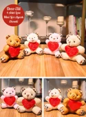 4 Adet Mini Lüx Ayıcık Kalpli Love Yazılı Hediyelik Ayıcık 11 cm x 9 cm - 3