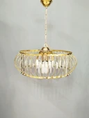 Şık Metal Camlı Büyük Boy Avize GOLD - 1