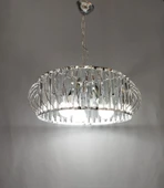 Şık Metal Camlı Büyük Boy Avize KROM - 4