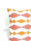Geleneksel Motif Ham Kumaş Punç Nakışlı Kırlent Kılıfı 2'li Set - 2