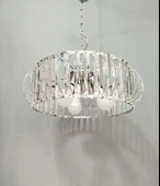 Şık Metal Camlı Büyük Boy Avize KROM - 3