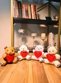 4 Adet Mini Lüx Ayıcık Kalpli Love Yazılı Hediyelik Ayıcık 11 cm x 9 cm - 7