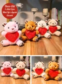 4 Adet Mini Lüx Ayıcık Kalpli Love Yazılı Hediyelik Ayıcık 11 cm x 9 cm - 1