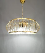 Şık Metal Camlı Büyük Boy Avize GOLD - 2