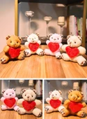 4 Adet Mini Lüx Ayıcık Kalpli Love Yazılı Hediyelik Ayıcık 11 cm x 9 cm - 4