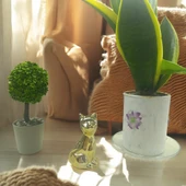 kırılmaz polyester, kedi  figürlü biblo thumbnail 4