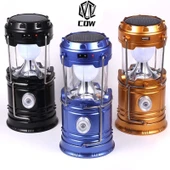 Kamp Lambası Solar Kamp Çadır Feneri Led Şarjlı Usb Girişli Işıldak Lacivert - 5