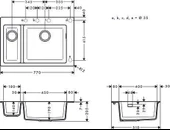 Hansgrohe S510-F635 Ankastre Granit Eviye 180/450 Beton Grisi + Manuel Gider - 3