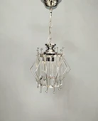 Küçük Boy Cam Taşlı Metal Avize KROM - 3
