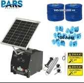 Pars P2518/1000D Güneş Enerjili Ve Akülü Elektrikli Hazır Çit Sistemi Demir İzolatörlü - 1