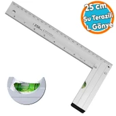 Su Terazili Alüminyum L Gönye Cetvel Kaynak Kaynakçı Marangoz Gönyesi 250 mm - 1