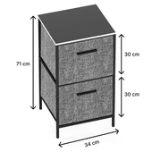 Çocuk 2 Çekmeceli Orta Boy Komodin Sehpa Füme 1608 - 7