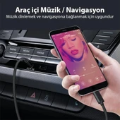 Polham 1 Metre Type C to 3.5MM Stereo Premium Ses Kablosu, Araç, Telefon, Hoparlör İçin Aux Kablosu - 5