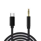 Polham 1 Metre Type C to 3.5MM Stereo Premium Ses Kablosu, Araç, Telefon, Hoparlör İçin Aux Kablosu - 1