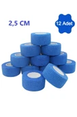 12 Adet Kendinden Yapışkanlı Elastik Koban Bandaj Kendine Yapışan Coban Mavi Renkli - 1