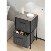 Çocuk 2 Çekmeceli Orta Boy Komodin Sehpa Füme 1608 - 3