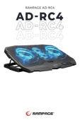 Ad-rc4 Mavi Ledli 15-17 Inç 4 Fanlı Kontrol Panelli Pro Notebook Laptop Soğutucu Stand - 1